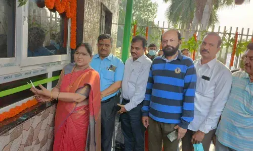 VMRDA chairperson A Vijaya Nirmala inaugurating ticket counter of VMRDA Park in Visakhapatnam