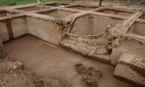 Ancient ring well found at paddy field near Keeladi excavation site