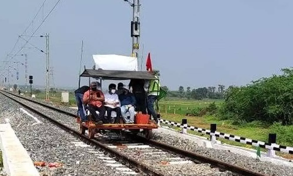 3rd Railway line works between Talamanchi-Bitragunta-Sri Venkateswara Puram in the district completed and being tested by officials