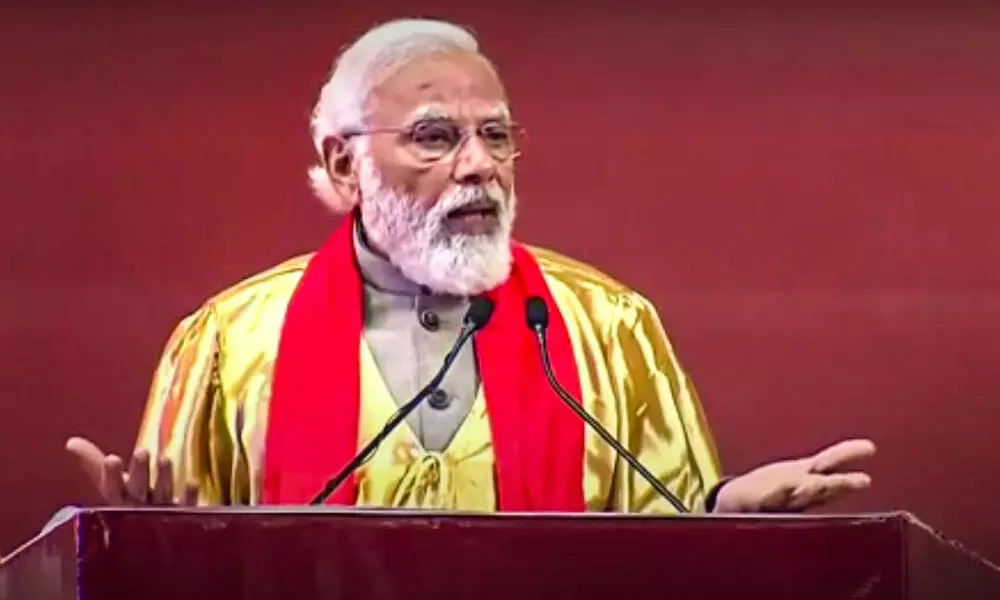 Prime Minister Narendra Modi addresses the 54th convocation ceremony of IIT-Kanpur on Tuesday