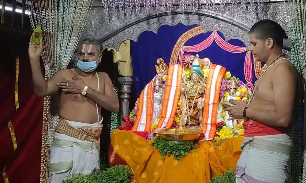 Simhachalam shrine witnesses a  huge response for Nitya Kalyanam