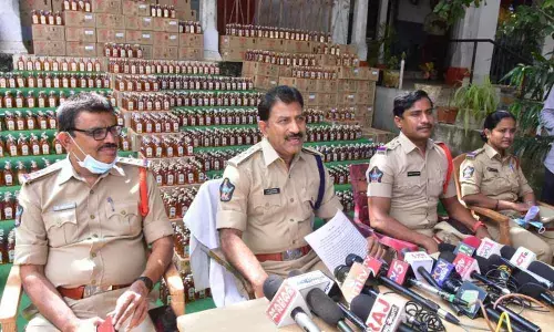 DSP N Sudhakar Reddy speaking to reporters in Chittoor on Tuesday