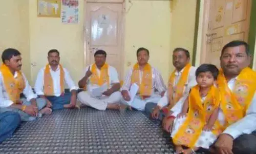 TDP leaders addressing a media conference in Yemmiganur on Tuesday