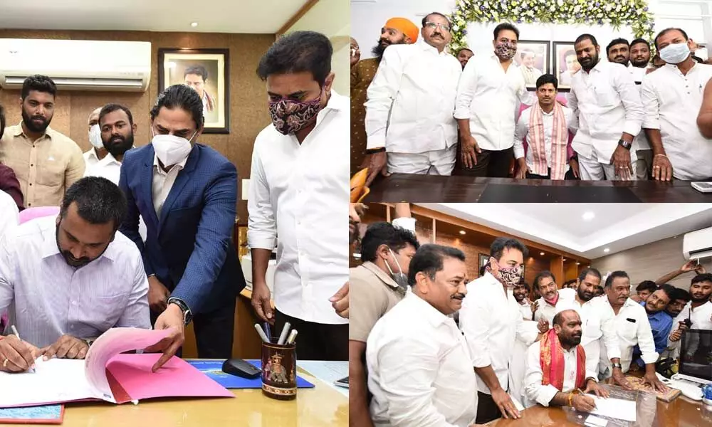 3 chairmen of corporations assume office, greeted by KTR