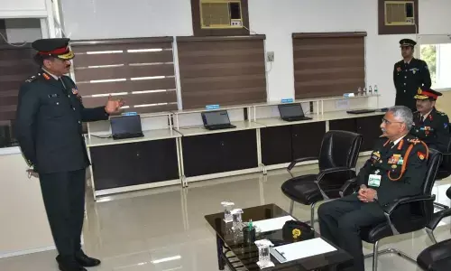 Indian Army Chief Gen M M Naravane visits Military College of Telecommunication Engineering in Mhow on Wednesday