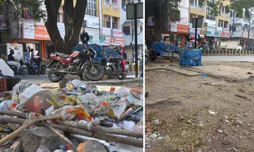 GHMC staff clears garbage, vows regular upkeep of roads