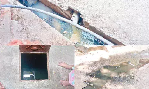 UDS water connected to a side canal, is spreading stink in the entire area; Residents showing worms with tails  swimming in the water cistern; UDS water overflowing on roads causing bad smell