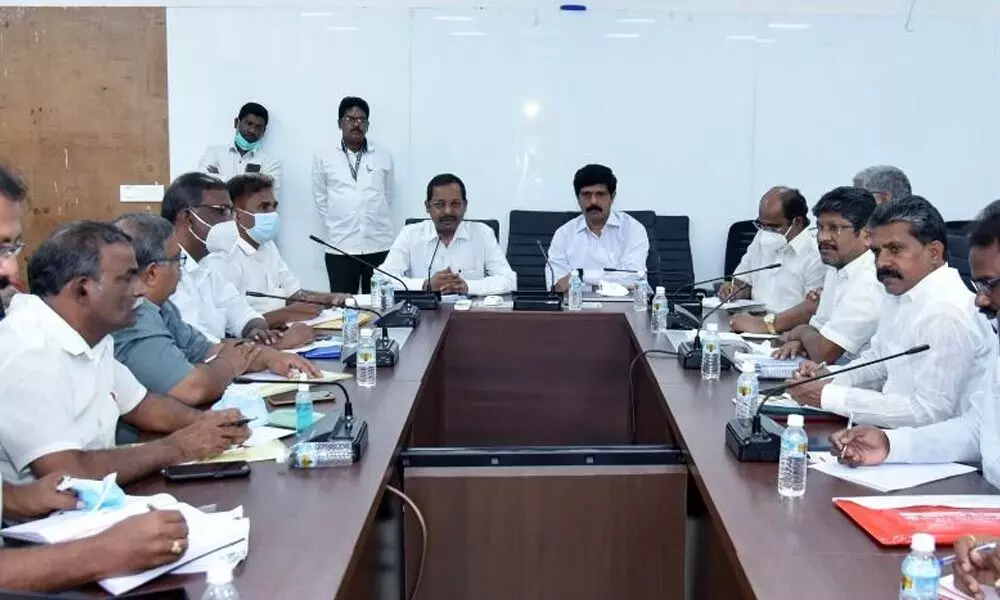 AP Joint Staff Council members meet finance department officials on PRC at the Secretariat on Thursday