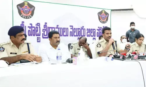 SP Ch Vijaya Rao addressing media in Nellore on Thursday