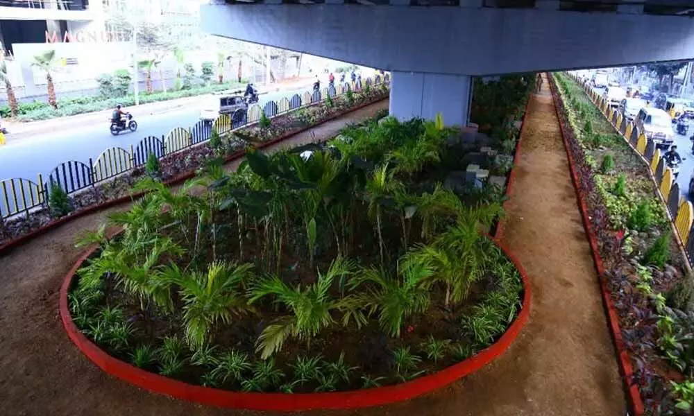 GHMC beautifies space under new flyovers