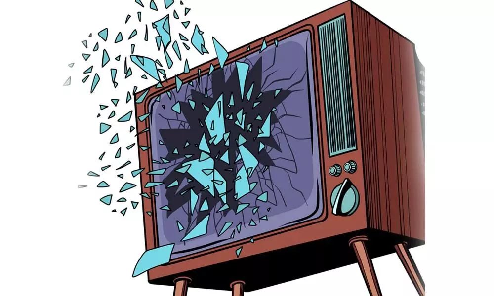 Two children hurt as an old TV explodes