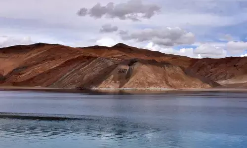 China building bridge over Pangong Tso
