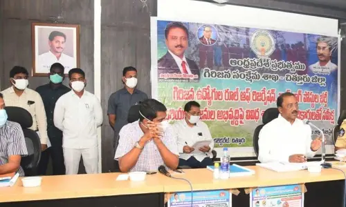 ST Commission Chairman Dr K Ravi Babu speaking to media in Chittoor on Wednesday