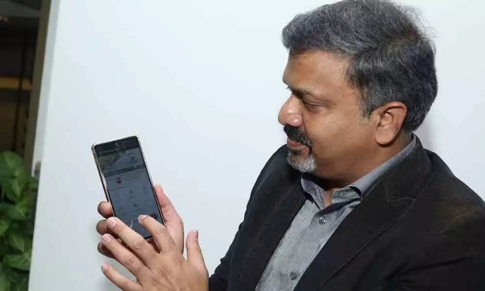 Founder and managing director of Anvayaa Kin Care Private Ltd Prashanth Reddy explaining the features of the App in Visakhapatnam