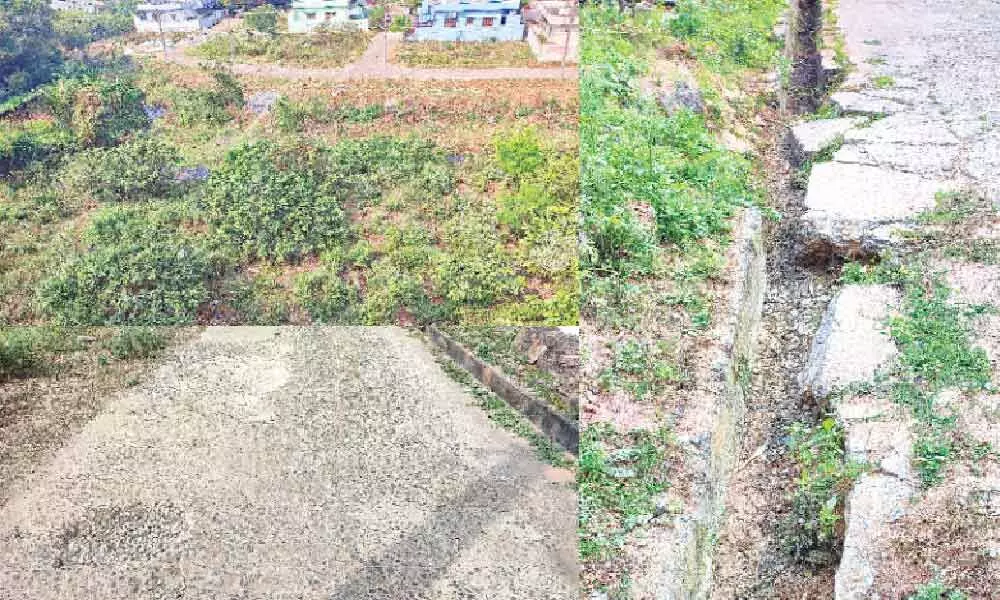 A burial ground at Venkatadri Nagar causing disputes among people;  A damaged drain in the locality;  A damaged drain in the locality