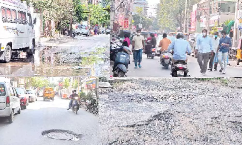 Sewage water leaking from a manhole on Jagadamvari road