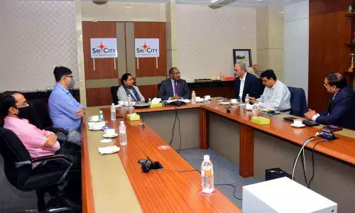 High Commissioner of Papua New Guinea Paulias Korni interacting with officials of Sri City on Thursday