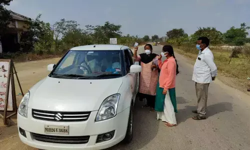 Checking at Bodhan Salura Checkpost