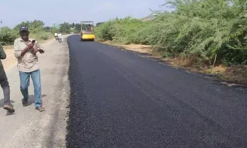 A road being repaired in Kadapa district