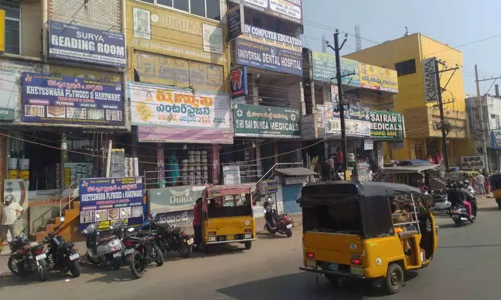 Commercial outlets at Narasimha Nagar main road