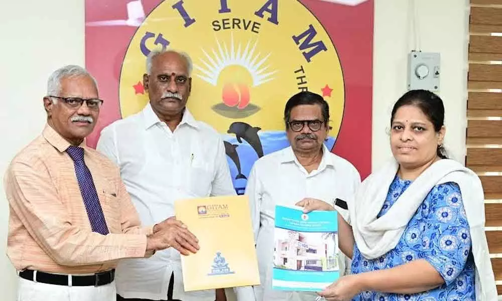GITAM and Institute for Development Studies Andhra Pradesh exchanging an MoU for joint research in Visakhapatnam