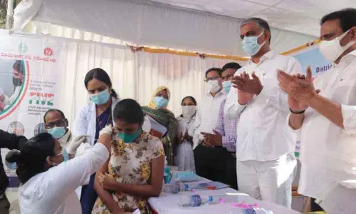 Hyderabad: Harish Rao launches booster dose of Covid vaccine at Charminar