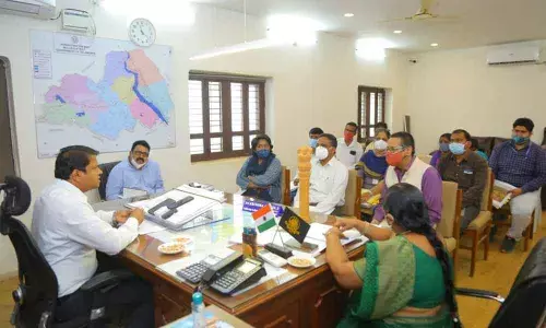 Mulugu district Collector S Krishna Aditya during a review meeting on Ramappa temple held on Tuesday