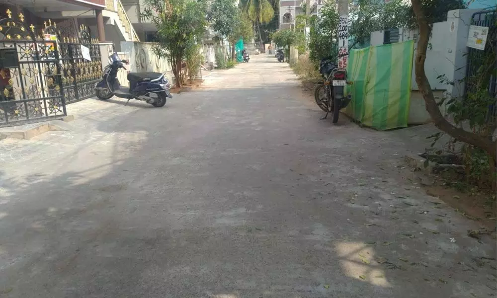 A CC road recently laid in the locality