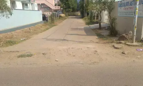 A bad road in Bharat Nagar Colony