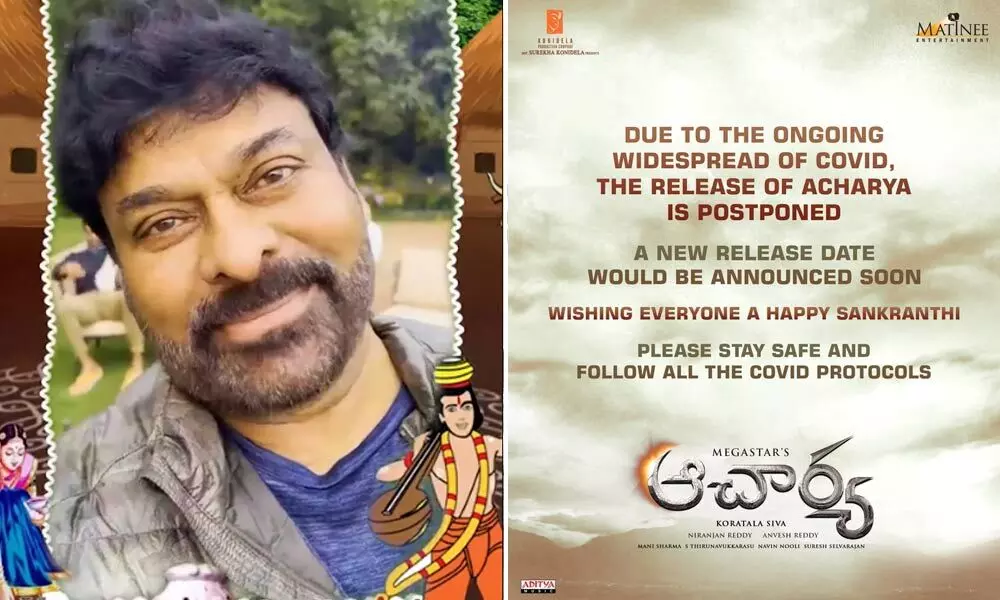 Chiranjeevi’s Acharya Release Date Is Postponed Due To The Rise In Covid-19 Cases