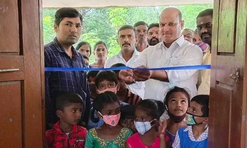 The government primary school in Marrigadda village in Rajana Sircilla district was reopened after introducing English medium
