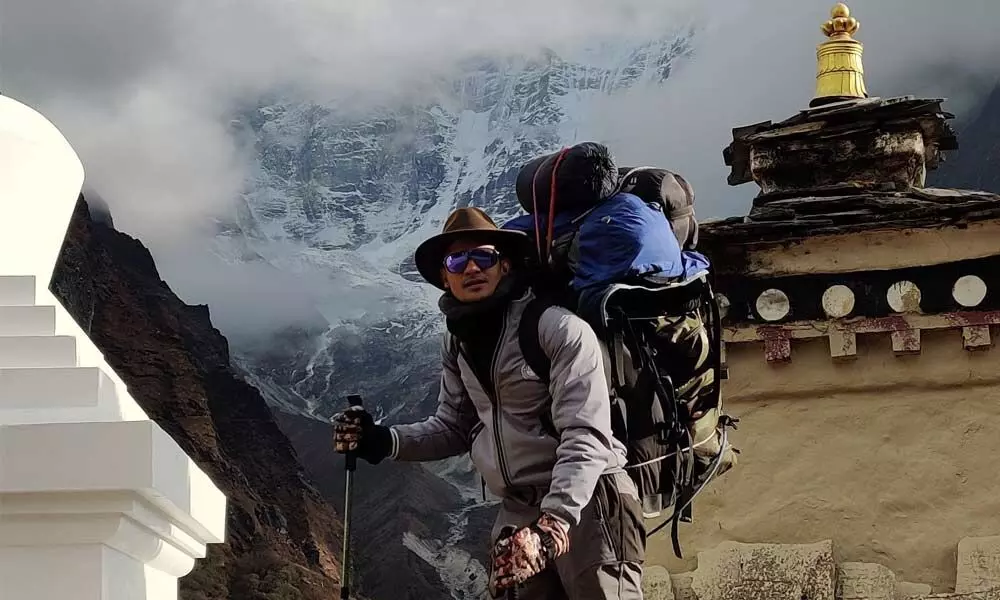 SVN Suresh during his trek to Mount Everest  Base Camp