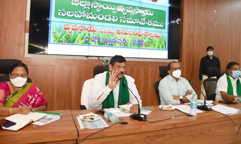 Government advisor(agriculture) Ambati Krishna Reddy addressing a programme in Nellore on Friday
