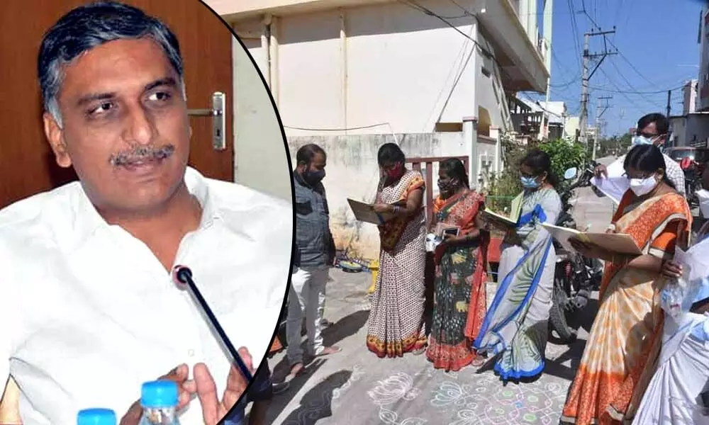 Harish Rao inspects door-to-door fever survey in Siddipet