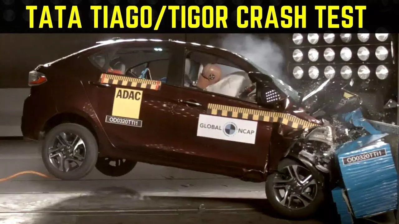 Dangers of overspeeding: Tata Tigor, Demo car, crash at 120 kmph