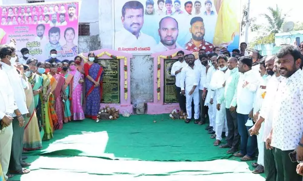 Education inister Sabitha Indra Reddy laid foundation for development works in Mirpet on Sunday