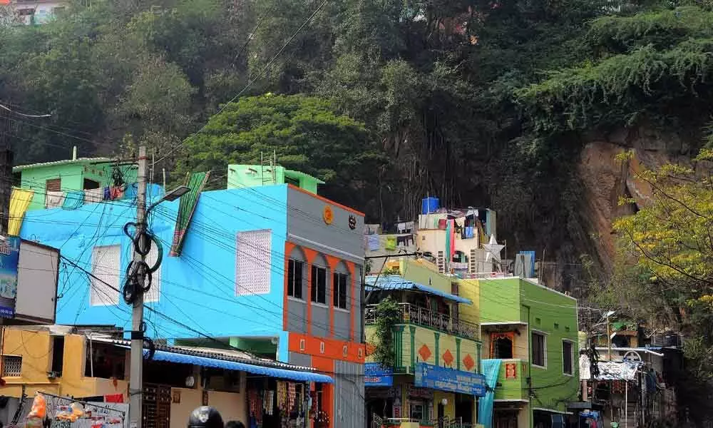 Houses built close to hill area