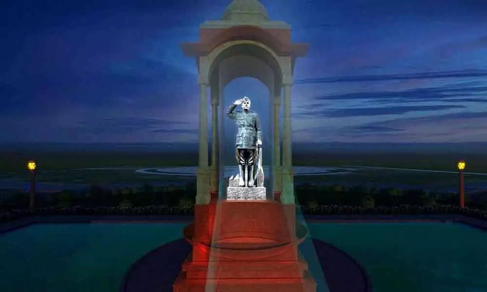 Hologram statue of Netaji Subhas Chandra Bose at India Gate