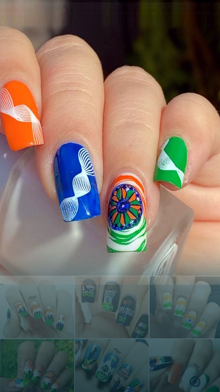 ArtByChandhu - Indian national flag nail art - Indian Independence day  special - YouTube