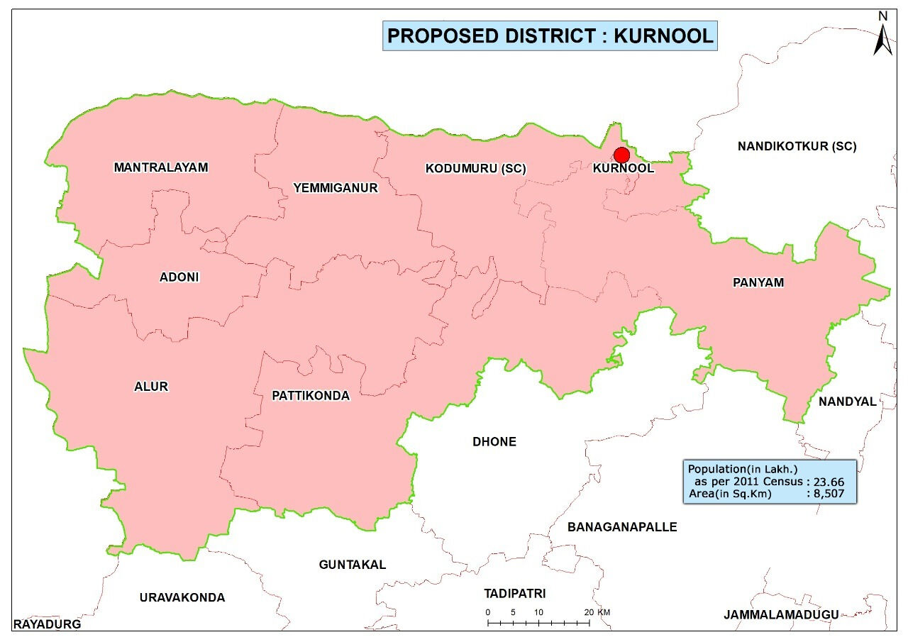 Kurnool District Mandals Map List Of 26 Districts Formed In Andhra Pradesh