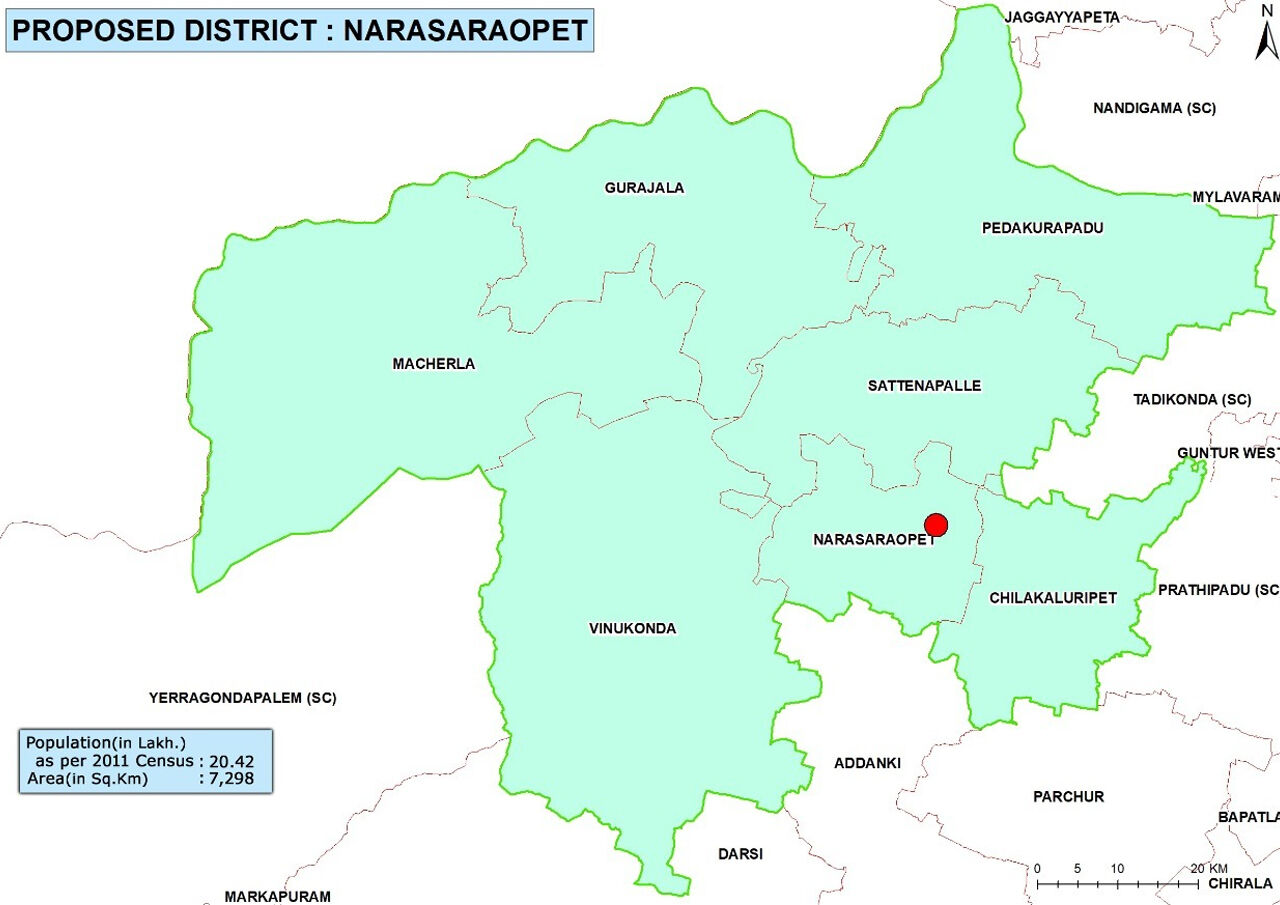 Guntur District Map With Mandals And Villages List Of 26 Districts Formed In Andhra Pradesh