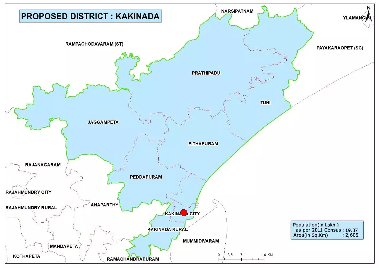 Kakinada In Ap Map List Of 26 Districts Formed In Andhra Pradesh