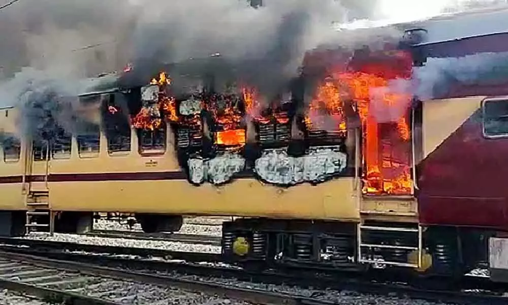 Stir Over Railway Exam: Train set on fire in Gaya
