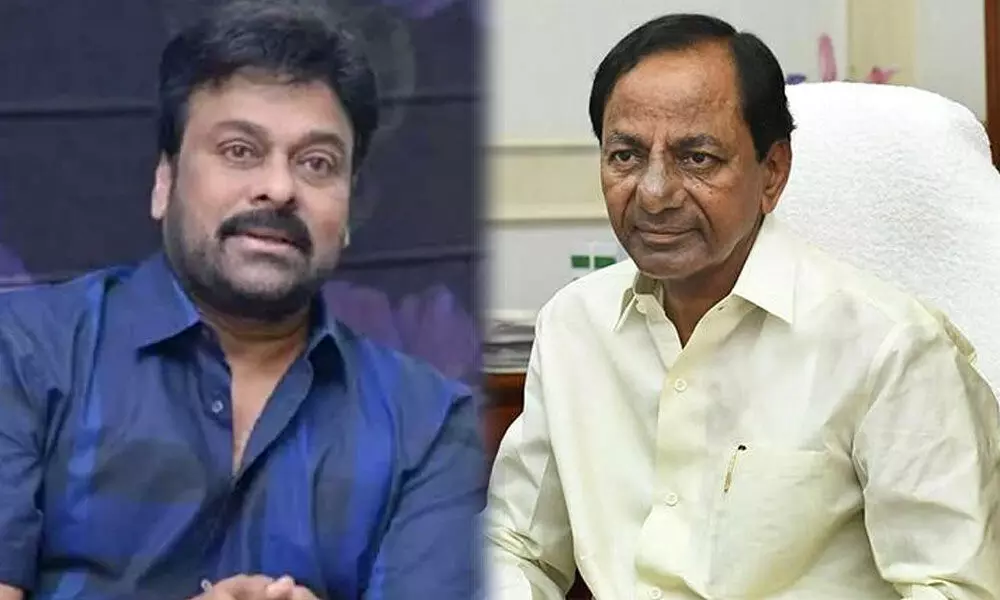 Tollywood actor Chiranjeevi and CM KCR