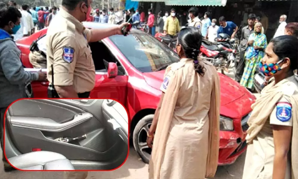Hyderabad: Drunk woman creates ruckus with car on road in Shamshabad