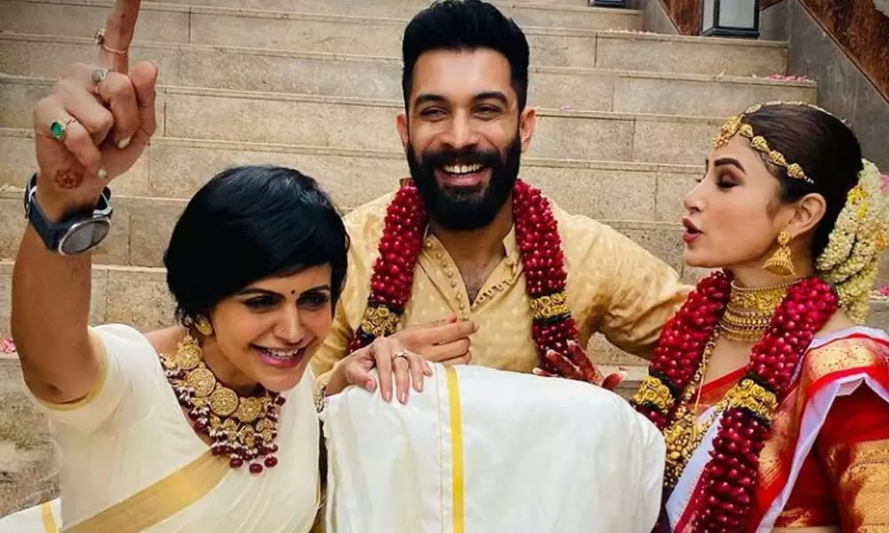 Mouni Roy and Mandira Bedi shared a few more pics from the gala wedding event!