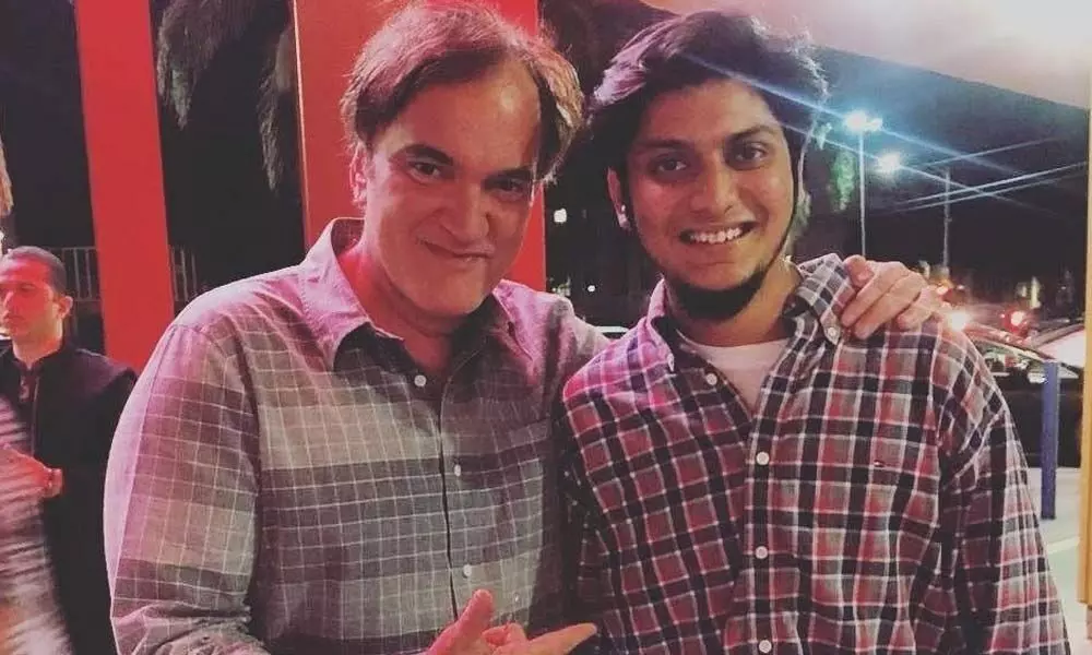 Shreyas Ayaluri with Quentin Tarantino
