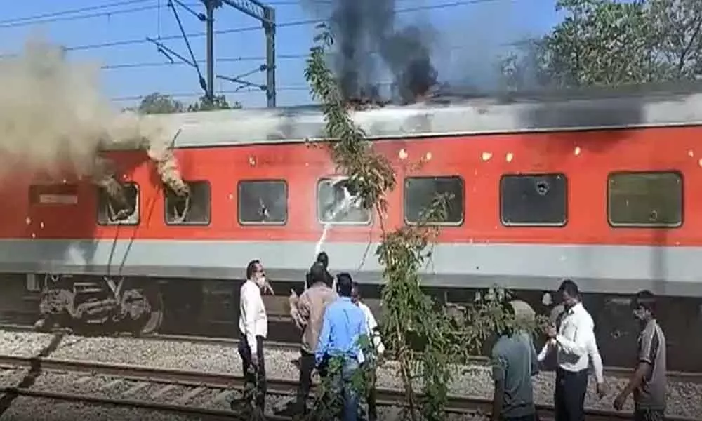 Fire breaks out in pantry car of express train