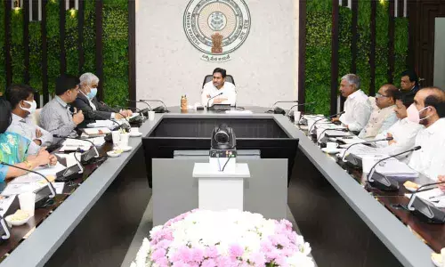 Chief Minister Y S Jagan Mohan Reddy reviews panchayat raj and rural development department at his camp office in Tadepalli  on Monday