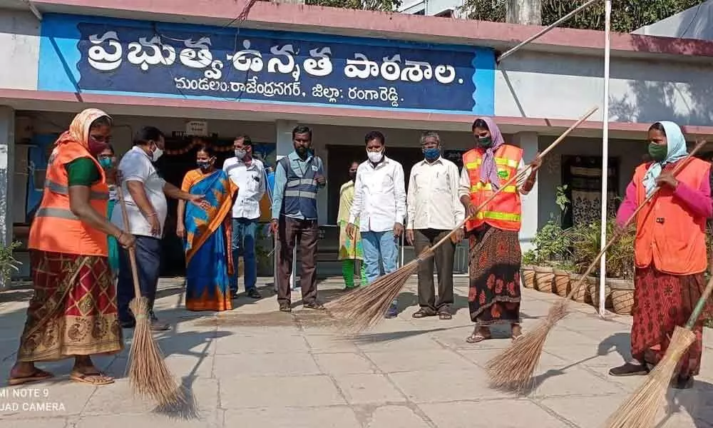 Hyderabad: Sanitation drive rolled out on eve of schools re-opening